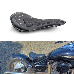 Coussin de siège Solo en cuir noir pour conducteur avant de moto pour Harley Custom Chopper Sportster <span class=keywords><strong>Bobber</strong></span> Honda Yamaha Kawasaki - Product Image 6