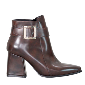Bottines marron pour femme avec talon bloc - Product Image 4