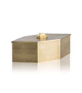 Designer Antique Metal <b>Sweet</b> <b>Box</b> For Engagement <b>Gift</b> Packaging With Beautiful Floral Carving And Polished Finish - Product Image 5