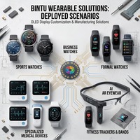Module de montre connectée OLED flexible personnalisable, écran AMOLED industriel portable avec interface FPC MIPI, solutions OEM/ODM