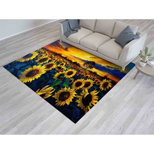 Tapis imprimé champ de tournesols : Tapis d'intérieur antidérapant, tapis doux non tissé - Product Image 5