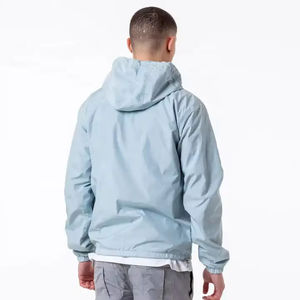 Veste coupe-vent de style célébrité Instagram pour hommes, prix d'usine, faible MOQ, col montant avec fermeture éclair, manteaux - Product Image 3