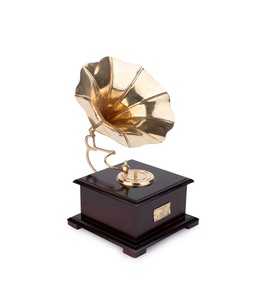 Elegant Vintage Gramophone <b>Miniature</b> Handcrafted Antique Brass Tableware Polished Overseas Design Decorative Metal Showpiece - Product Image 2