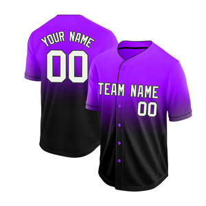Camiseta de béisbol sublimada con degradado personalizado Unisex, ropa deportiva de poliéster transpirable de talla grande, Impresión de número de nombre de equipo juvenil - Product Image 5