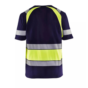 Hi VIS เสื้อเซฟตี้สะท้อนแสงสำหรับผู้ชาย, เสื้อยืดก่อสร้างเสื้อกั๊กเสื้อมีขนาดและโลโก้ตามสั่ง