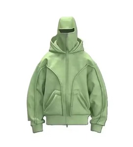 เสื้อมีฮู้ดผ้าคอตตอน100% ของผู้ชายแบบมีฮู้ดสองชั้นซิปไหล่ทรง Balaclava ปรับแต่งได้เหมาะสำหรับการป้องกันในฤดูหนาว - Product Image 5