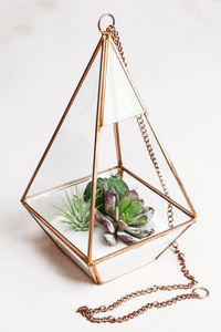 Terrarium Glass Home Decorative Candle Holder for Decoration Brass Glass <b>Square</b> Shaped Desk Top <b>T</b> Light Candle Holder - Product Image 3