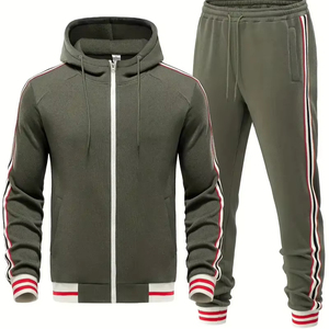 Diseño personalizado de calidad de los hombres SweatSuit 100% algodón Jogging chándal cierre de cremallera Casual estilo polar ropa de invierno al por mayor - Product Image 1