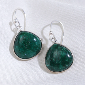 New Arrivals Emerald Beauty Gemstone <b>Earrings</b> 925 Sterling Silver Handmade <b>Charm</b> Drop Dangle <b>Earrings</b> Wholesale Jewelry - Product Image 3