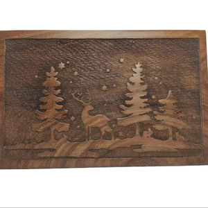 <b>Wooden</b> Cremation Urn for Human Wood Ashes Decorative <b>Box</b> Funeral Urns for Adult Male Female with Satin Bag Burial or <b>Keepsake</b> - Product Image 1