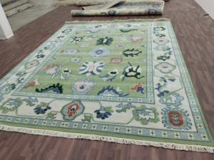 9x12 pieds prêt à expédier tapis vert-beige Col haute qualité Rectangle tapis en laine tapis à la main pour la décoration de salon - Product Image 6