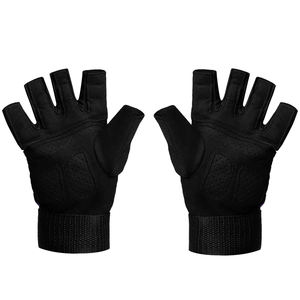 Custom Half-Finger Synthetic Leather Gym Gloves with Anti-Slip Palm <b>Grip</b> & Wrist Support for Fitness Workouts & <b>Weight</b> <b>Lifting</b> - Product Image 6