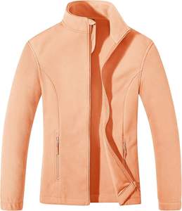Vêtement d'extérieur en polaire polaire pour femmes en gros, pull à fermeture éclair intégrale respirant et à séchage rapide, poche décontractée, veste en polaire sherpa pour l'extérieur - Product Image 6