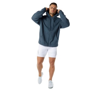 Venta al por mayor Unisex 500gsm Peso pesado Algodón Cremallera Sudadera con capucha de alta calidad de los hombres en blanco de gran tamaño Sudaderas con capucha de lana para los hombres - Product Image 2