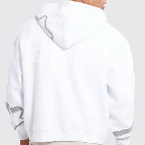 Automne solide XS pleine fermeture éclair hommes à capuche manches longues en gros Logo personnalisé surdimensionné Streetwear polaire sweat en relief - Product Image 6