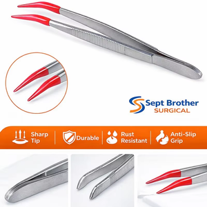 Pinces chirurgicales en acier inoxydable de qualité supérieure avec embouts en silicone |   Pinces de précision antidérapantes - Product Image 1