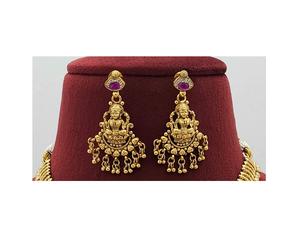 Elegante Juego de Collar y Aretes con Acabado Dorado Mate de Primera Calidad, Impresionante Colección para Bodas para Mujer - Product Image 2