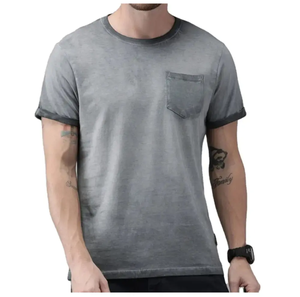 Venta al por mayor hombres ácido piedra lavado Boxy camisetas 100% algodón secado rápido Streetwear Hip Hop Vintage Logo de gran tamaño para Fitness - Product Image 6