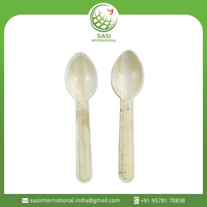 Cuillères en feuille de palmier biodégradables compostables de 16 cm Couverts jetables écologiques pour fêtes mariages hôtels - Product Image 2