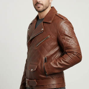 Chaqueta de Motociclista para Hombre, Chaqueta de Cuero Estilosa para Motocicleta, para Uso Diario y Estilo Urbano - Product Image 3