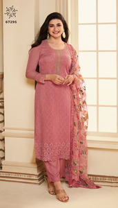 Latest Designer Pure Organza Embroidery Work <b>Kurti</b> Set by Fab Zone for Special Occasions - Product Image 2