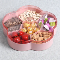 Meilleure vente Plateau à bonbons en forme de fleur Plateau à compartiments en forme de fleur Plateau à dessert divisé pour biscuits Plateau à plats de service