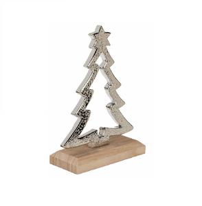 Dynamic Design Silver-Finished Home Metal Figurine <b>Christmas</b> <b>Tree</b> Decorative Sculpture Festive Ornament Home Decor Artificial - Product Image 1