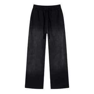 Custom Sweatpants Men's Sweatpants Street Hot Drawstring Washed Men's Trousers 450 Grams Spray Dyed Distress Loose <b>Pants</b> - Product Image 2