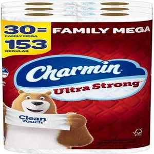 Papel higiénico Charminn Ultra Strong Clean Touch, 30 Mega rollos familiares, tejido suave hecho de bambú y pulpa - Product Image 1