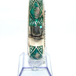 Bracciale elegante braccialetto con ciondolo in argento Sterling 925 e smalto verde autenticamente Siam. - Product Image 3