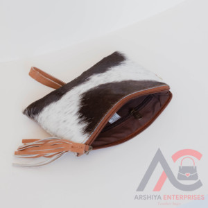 2024 Hair on Cowhide Genuine Leather Wristlet & Tassel Pouch Premium High Quality Handmade Leather Western <b>Ladies</b> Purse <b>Wallet</b> - Product Image 6