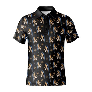 Prix de gros, chemise de golf pour homme, imprimée, respirante, à séchage rapide, manches courtes, tricotée, polo de performance, évacuation de l'humidité - Product Image 3