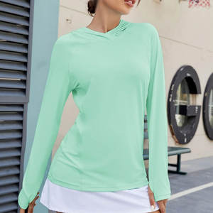 Veste d'entraînement à capuche pour femme Veste de course athlétique avec ventilation en maille arrière et trous pour le pouce - Product Image 4