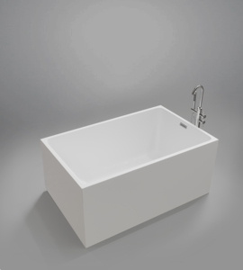 1100/1200/1300mm nhỏ bồn tắm freestanding Acrylic ngâm vuông với Chrome cống ống cupc chứng nhận - Product Image 6