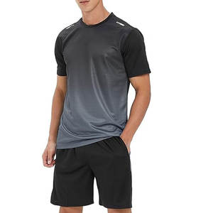 Streetwear avec impression personnalisée et logo pour hommes, ensemble de t-shirts décontractés, ensemble entraînement deux pièces shorts pour hommes, taille adulte - Product Image 1