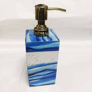 Juego de baño de resina Premium, accesorios de tocador elegantes, jabonera, soporte para cepillo de dientes, bandeja para vaso, decoración elegante moderna hecha a mano - Product Image 6