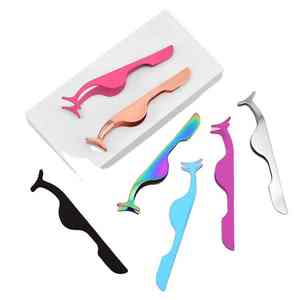 Applicateur de cils en acier inoxydable avec logo OEM Outils de maquillage de marque privée et pince à cils avec pointe inclinée arrondie - Product Image 1