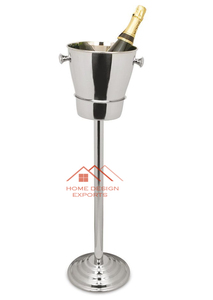 Support Porte-bouteille de vin de luxe Personnalisation disponible Seau à glace en aluminium fini or antique - Product Image 5