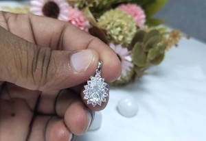 2 Carat Poire Coupe Lab Grown Diamond Pendentif Femme Solide Or 10K/14K/18K Bijoux fins Vente en gros Pendentifs de mariage - Product Image 6