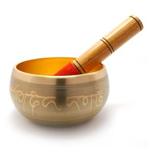 Cuenco de latón martillado a mano de estilo antiguo, logotipo impreso personalizado, grabado artístico pulido para meditación, Yoga, artesanías de Metal - Product Image 1