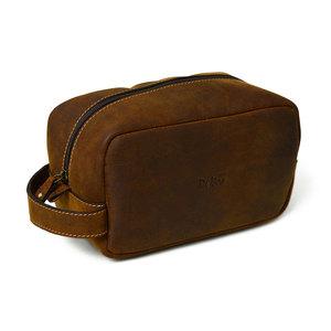 New Design Full Grain Leather Crazy Horse Leather <b>Travel</b> <b>Toiletry</b> <b>Bag</b> At Affordable Price - Product Image 1