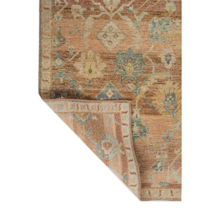 Alfombra de Lana Anudada a Mano Someplace in Time EA-3009(Fr) con Patrón de Medallón Rojo y Naranja para Decoración de Sala de Estar - Product Image 5