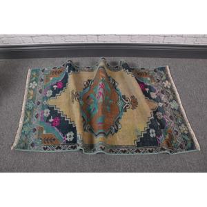 พรมขนาด 1.8x3.7 ฟุต, พรมตุรกีโบราณขนาดเล็ก, พรมขนสัตว์สีน้ำเงิน - Product Image 5