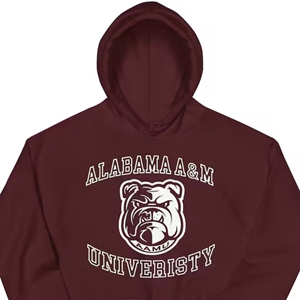 Alabama A & M เสื้อฮู้ดมหาวิทยาลัยบูลด็อกคลาสสิกปักโลโก้ออกแบบกันหดเส้นทอทึบ - Product Image 2