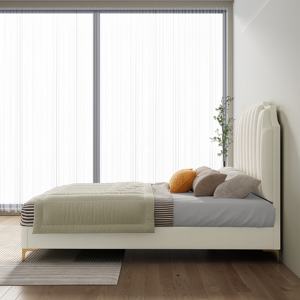 Nhà Máy Giá Ý Hiện Đại Đồ Nội Thất Sang Trọng Nữ Hoàng Kích Thước Khung Giường Đôi Vua Giường Cho Căn Hộ Phòng Ngủ - Product Image 4