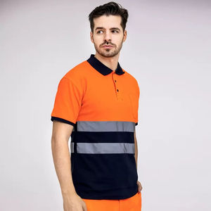 <b>Hi</b> <b>Vis</b> Short Sleeve Polo <b>Shirt</b> Men Custom Logo Reflective Safety Clothing Mesh Feature Security Work Reflective Vest/<b>T</b> <b>Shirts</b> - Product Image 5