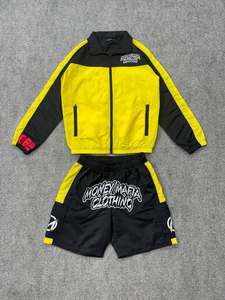 OEM Custom Logo Men's Breathable Nylon Zipper Jogging Set Casual Summer Windbreaker Jacket Pants Sweatsuit Tracksuit Sublimation - Product Image 2