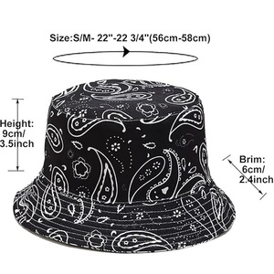 Reversible Bucket Hats Custom 100% Cotton Retro Pattern Bucket Hat for Unisex Unique Style Bucket Hats - Product Image 6