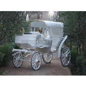 Victoria White Funeral Horse Carriage Antiguo White Funeral Horse Drawn Carriage Estilo abierto White Funeral Horse Carriage - Product Image 4