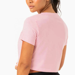 Wholesale Sports <b>Women</b> 100% Cotton Workout Crop <b>Tops</b> for Gym <b>Women</b> Running Fitness Workout Crop <b>Tops</b> High Quality - Product Image 6